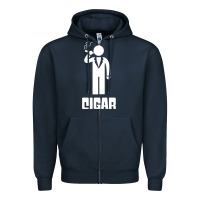 Navy cigar smoker Zipper Hoodie - linhVisuals