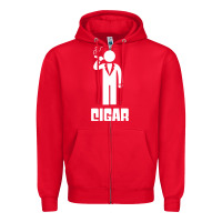 Red cigar smoker Zipper Hoodie - linhVisuals