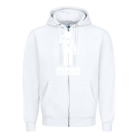 White cigar smoker Zipper Hoodie - linhVisuals