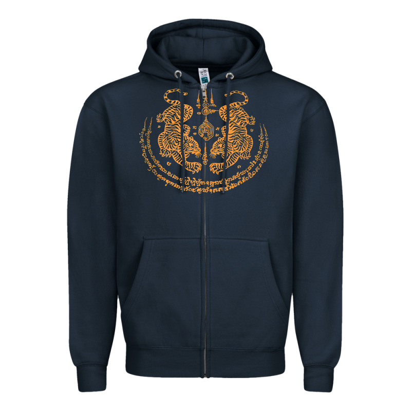 Twin Tiger Sak Yant Tattoo Muay Thai Thailand Martial Art Tank Top Zipper Hoodie by linhVisuals | Teevron