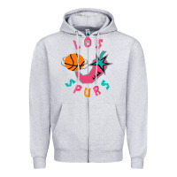 Heather Grey Los Spurs Zipper Hoodie - linhVisuals
