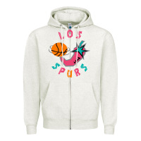 Oatmeal Heather Los Spurs Zipper Hoodie - linhVisuals