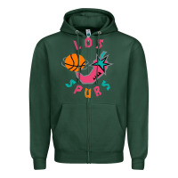 Sports Green Los Spurs Zipper Hoodie - linhVisuals