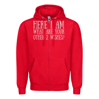 Red here i am what are your other 2 wishes Zipper Hoodie - linhVisuals