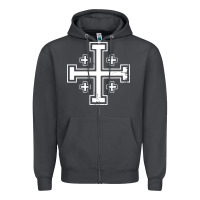 Smoke crusader cross of jerusalem knights templa Zipper Hoodie - linhVisuals
