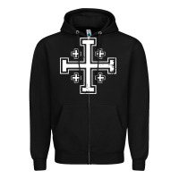 Black crusader cross of jerusalem knights templa Zipper Hoodie - linhVisuals