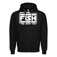 Black May The Fish Be With You Fishing3 Zipper Hoodie - linhVisuals