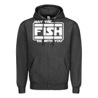 Charcoal Heather May The Fish Be With You Fishing3 Zipper Hoodie - linhVisuals