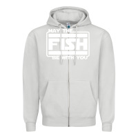 Dove Grey May The Fish Be With You Fishing3 Zipper Hoodie - linhVisuals