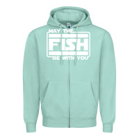 Seafoam May The Fish Be With You Fishing3 Zipper Hoodie - linhVisuals