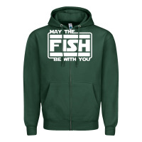 Sports Green May The Fish Be With You Fishing3 Zipper Hoodie - linhVisuals
