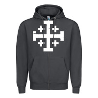 Smoke crusader cross of jerusalem Zipper Hoodie - linhVisuals