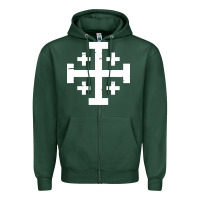 Crusader Cross Of Jerusalem Zipper Hoodie | Teevron