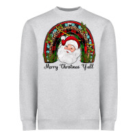Heather Grey merry christmas y'all rainbow Heavyweight Sweatshirt - JahusDesignShop