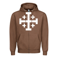 Chestnut crusader cross of jerusalem Zipper Hoodie - linhVisuals