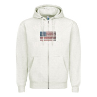 Oatmeal Heather martha's vineyard massachusetts american flag usa vintage pullover hoo Zipper Hoodie - linhVisuals