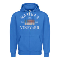True Royal martha's vineyard massachusetts american flag usa vintage pullover hoo Zipper Hoodie - linhVisuals