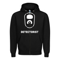 Black detectorist Zipper Hoodie - linhVisuals
