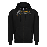 Black us navy seabees we build, we fight us navy sweatshirt Zipper Hoodie - linhVisuals