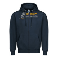 Navy us navy seabees we build, we fight us navy sweatshirt Zipper Hoodie - linhVisuals
