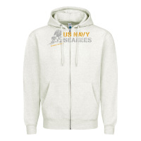 Oatmeal Heather us navy seabees we build, we fight us navy sweatshirt Zipper Hoodie - linhVisuals