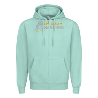 Seafoam us navy seabees we build, we fight us navy sweatshirt Zipper Hoodie - linhVisuals
