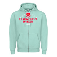 Seafoam us army corps of engineers (usace) pullover hoodie Zipper Hoodie - linhVisuals