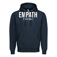 Navy empath i feel you gift for empathetic person empathy pullover hoodie Zipper Hoodie - linhVisuals