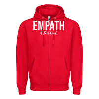 Red empath i feel you gift for empathetic person empathy pullover hoodie Zipper Hoodie - linhVisuals
