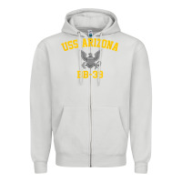 Dove Grey uss arizona bb 39 battleship t shirt Zipper Hoodie - linhVisuals