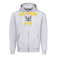 Heather Grey uss arizona bb 39 battleship t shirt Zipper Hoodie - linhVisuals
