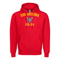 Red uss arizona bb 39 battleship t shirt Zipper Hoodie - linhVisuals