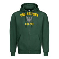 Sports Green uss arizona bb 39 battleship t shirt Zipper Hoodie - linhVisuals