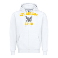 White uss arizona bb 39 battleship t shirt Zipper Hoodie - linhVisuals