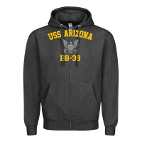 Charcoal Heather uss arizona bb 39 battleship t shirt Zipper Hoodie - linhVisuals