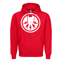 Red distressed midi plug synthesizer Zipper Hoodie - linhVisuals
