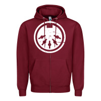 Burgundy distressed midi plug synthesizer Zipper Hoodie - linhVisuals