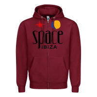 Burgundy Space Ibiza Zipper Hoodie - linhVisuals
