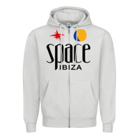Dove Grey Space Ibiza Zipper Hoodie - linhVisuals