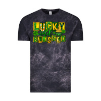 Cloud Black St Patricks Day Lucky And Blessed Vintage Tee - FaDigitalArtStudio
