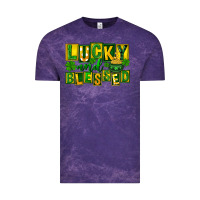 Cloud Purple St Patricks Day Lucky And Blessed Vintage Tee - FaDigitalArtStudio