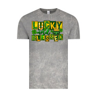 Cloud Rock St Patricks Day Lucky And Blessed Vintage Tee - FaDigitalArtStudio