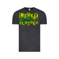 Vintage Black St Patricks Day Lucky And Blessed Vintage Tee - FaDigitalArtStudio