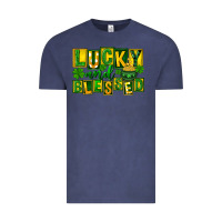 Vintage Denim St Patricks Day Lucky And Blessed Vintage Tee - FaDigitalArtStudio