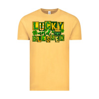 Vintage Mustard St Patricks Day Lucky And Blessed Vintage Tee - FaDigitalArtStudio