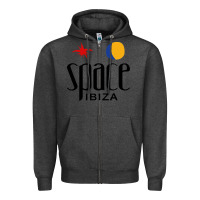 Charcoal Heather Space Ibiza Zipper Hoodie - linhVisuals