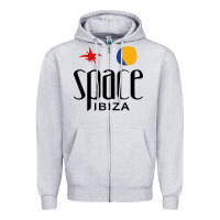 Heather Grey Space Ibiza Zipper Hoodie - linhVisuals