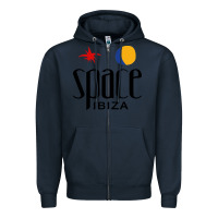 Navy Space Ibiza Zipper Hoodie - linhVisuals