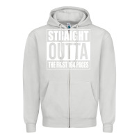 Dove Grey Straight Outta The First 164 Pages Zipper Hoodie - linhVisuals