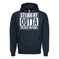Navy Straight Outta The First 164 Pages Zipper Hoodie - linhVisuals